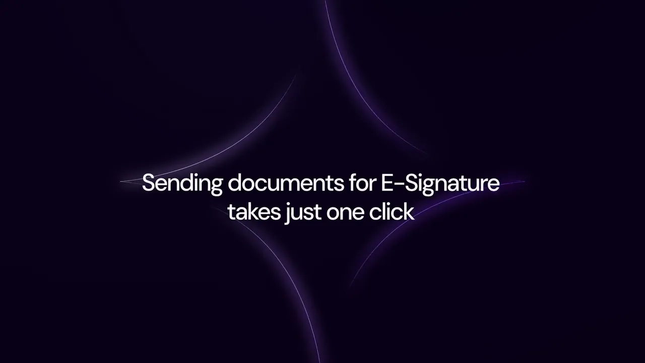 Document management film frame: a single typographic beat about e-signature